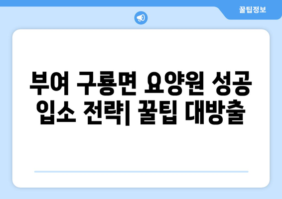 충청남도 부여군 구룡면 요양원 추천 BEST 안내 반드시 알아야 할 꿀팁 정보