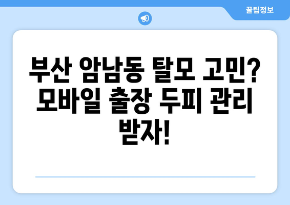 부산시 서구 암남동 모바일식 탈모치료 잘하는곳 두피관리 추천 베스트 헤어라인 정수리 비용 후기