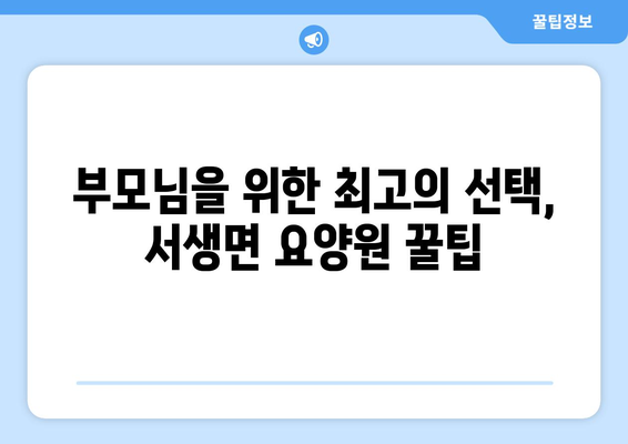 울산시 울주군 서생면 요양원 추천 BEST 안내 반드시 알아야 할 꿀팁 정보