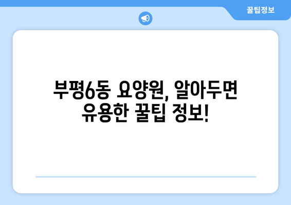 인천시 부평구 부평6동 요양원 추천 BEST 안내 반드시 알아야 할 꿀팁 정보