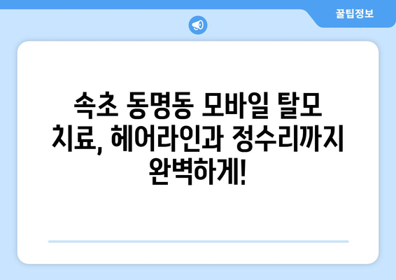 강원도 속초시 동명동 모바일식 탈모치료 잘하는곳 두피관리 추천 베스트 헤어라인 정수리 비용 후기