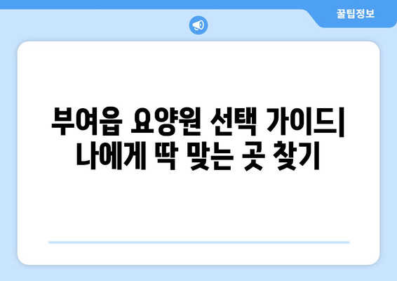 충청남도 부여군 부여읍 요양원 추천 BEST 안내 반드시 알아야 할 꿀팁 정보