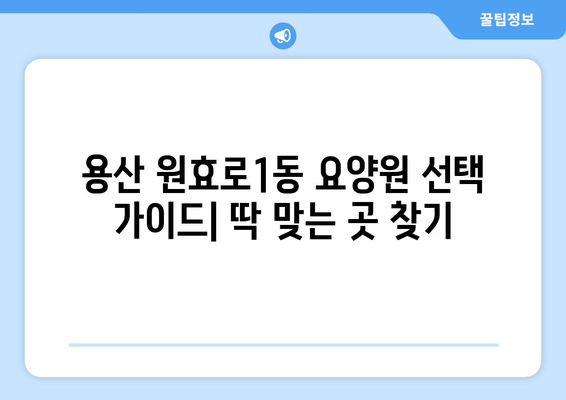 서울시 용산구 원효로제1동 요양원 추천 BEST 안내 반드시 알아야 할 꿀팁 정보