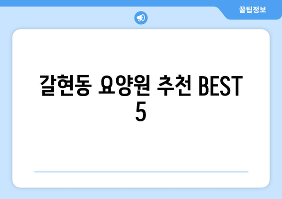 경기도 과천시 갈현동 요양원 추천 BEST 안내 반드시 알아야 할 꿀팁 정보