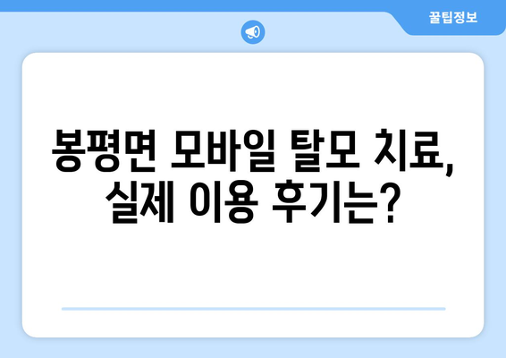 강원도 평창군 봉평면 모바일식 탈모치료 잘하는곳 두피관리 추천 베스트 헤어라인 정수리 비용 후기