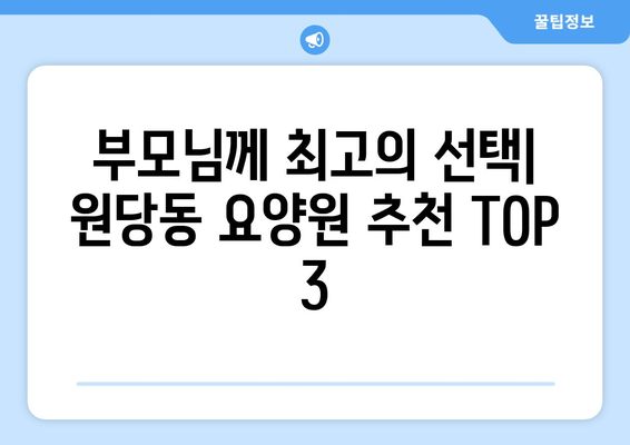 인천시 서구 원당동 요양원 추천 BEST 안내 반드시 알아야 할 꿀팁 정보