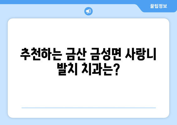 충청남도 금산군 금성면 사랑니 치과 매복 발치 잘하는 곳 비용 | 후기 | 추천