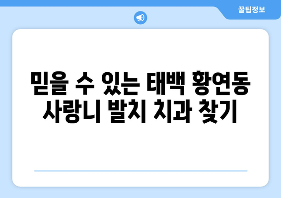 강원도 태백시 황연동 사랑니 치과 매복 발치 잘하는 곳 비용 | 후기 | 추천