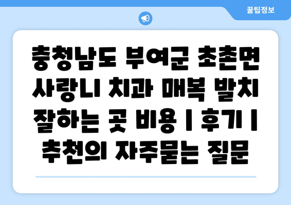 충청남도 부여군 초촌면 사랑니 치과 매복 발치 잘하는 곳 비용 | 후기 | 추천