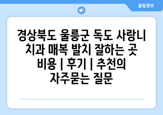 경상북도 울릉군 독도 사랑니 치과 매복 발치 잘하는 곳 비용 | 후기 | 추천