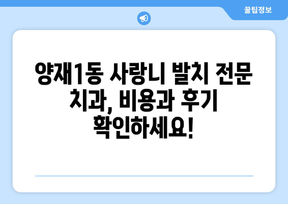 서울시 서초구 양재1동 사랑니 치과 매복 발치 잘하는 곳 비용 | 후기 | 추천