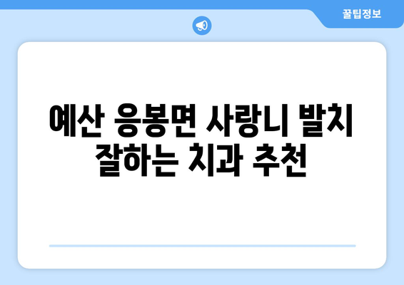충청남도 예산군 응봉면 사랑니 치과 매복 발치 잘하는 곳 비용 | 후기 | 추천