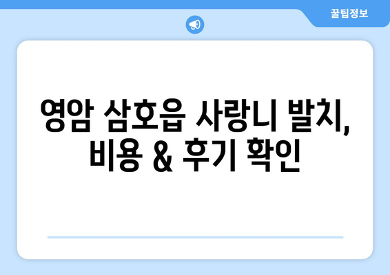 전라남도 영암군 삼호읍 사랑니 치과 매복 발치 잘하는 곳 비용 | 후기 | 추천