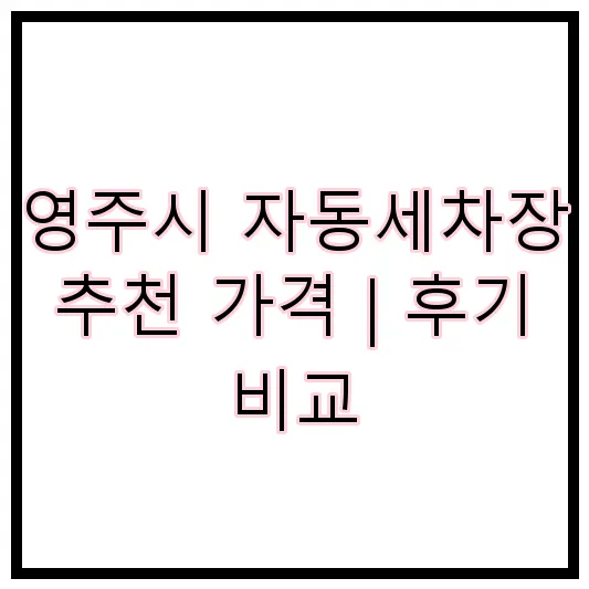 영주시 자동세차장 추천 가격 | 후기 비교